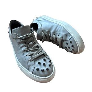 Ruthie Davis Grey Leather Spike Sneakers